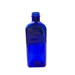 Vintage Cobalt Blue Bottle Farmhouse Country Rectangular Striking Color